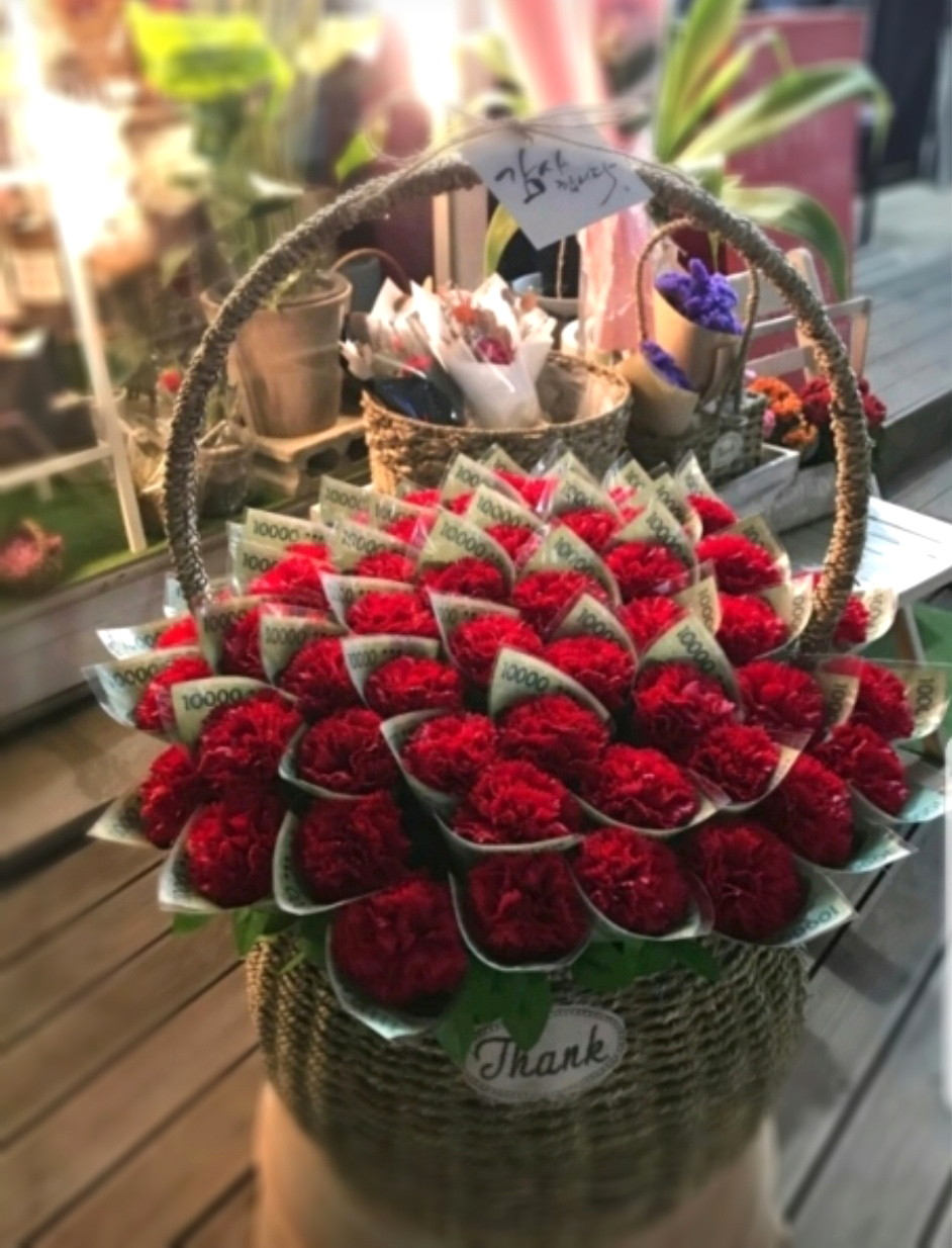 비누꽃돈바구니